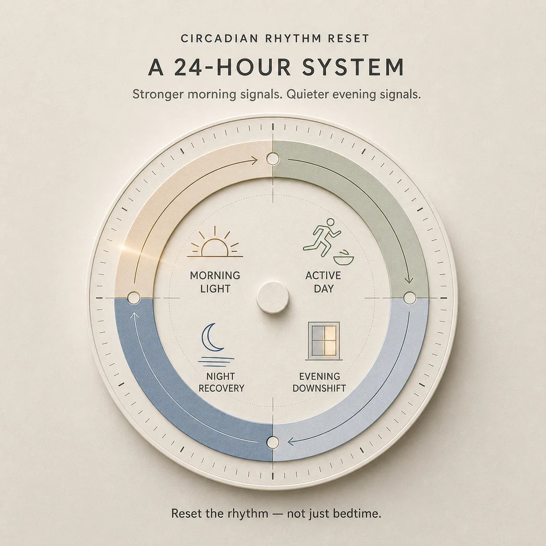 How to Reset Circadian Rhythm: A Day-Night Routine for Sleep, Energy, and Supplement Timing